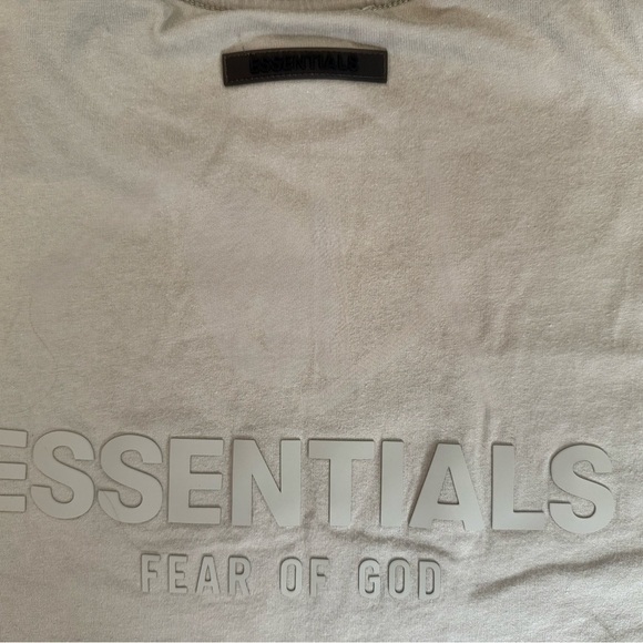 Fear of God Essentials Logo T-Shirt | Light Taupe | XXS (Fits Oversized) - Picture 5 of 5
